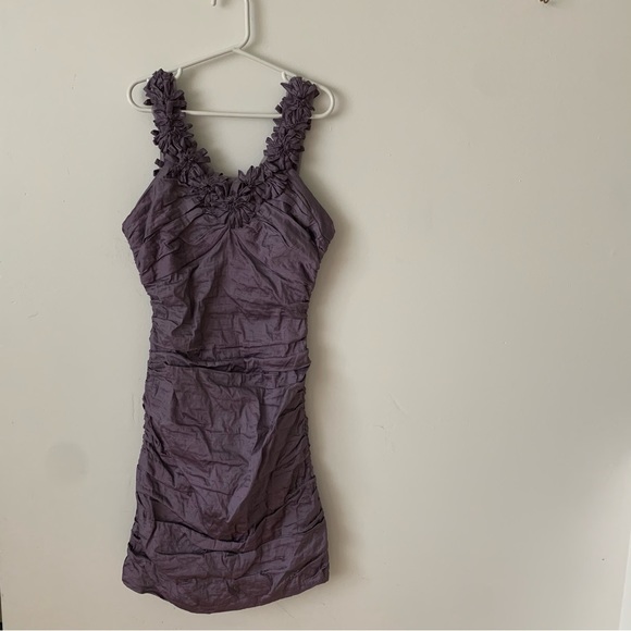 BCBGMAXAZRIA DRESS METALLIC PURPLE - Picture 1 of 3